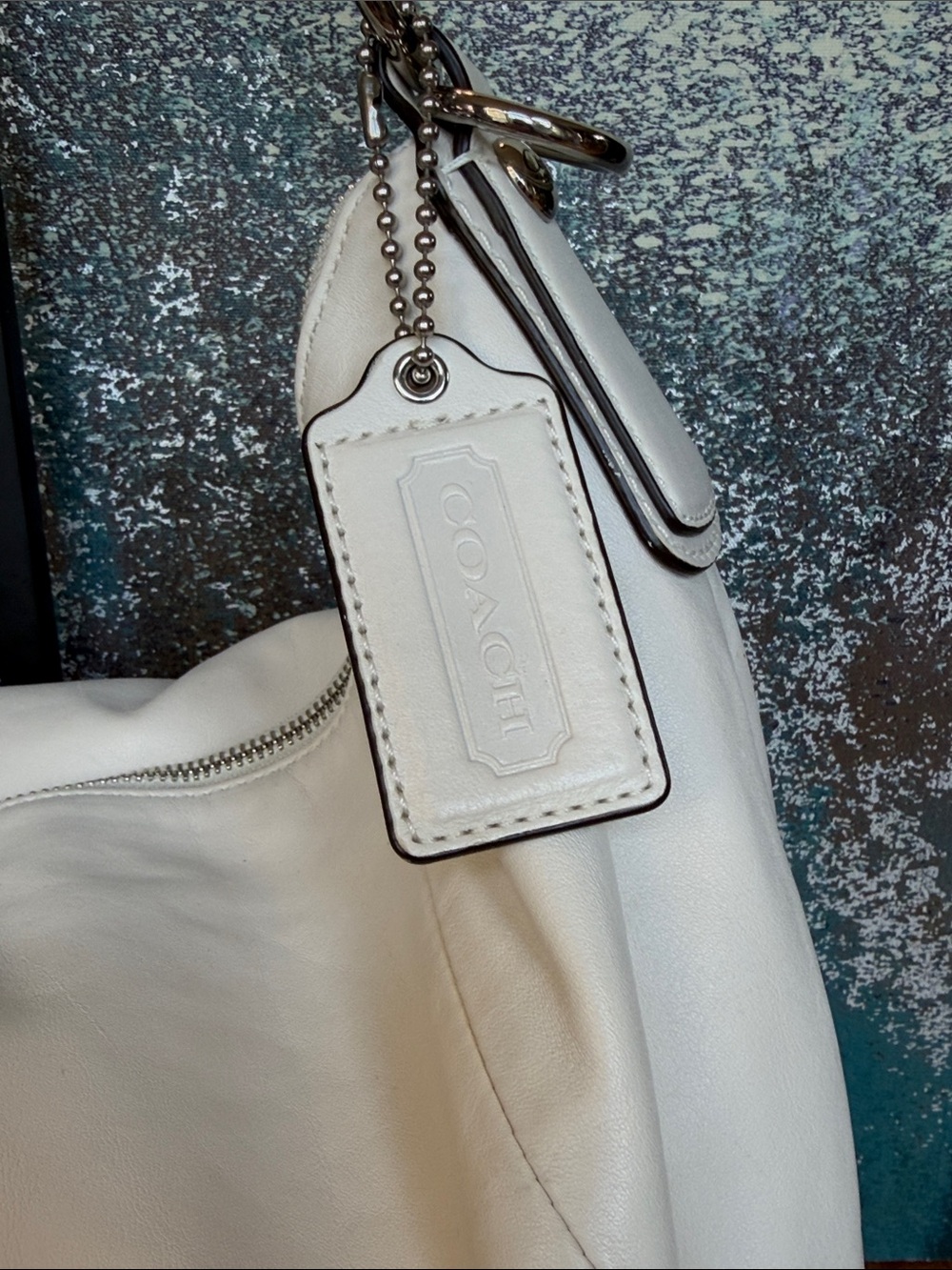 Coach Old Money Y2K 2010 Kristin Slouchy Off White Leather Hobo Bag VGUC - Picture 5 of 16